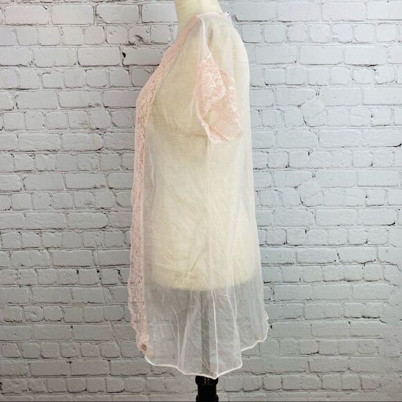 VTG 60s Stardust Sheer Peignoir Robe Cover Up - Picture 4 of 10